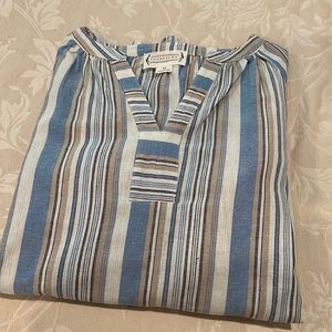NWOT Bell Sleeve Striped Linen Top